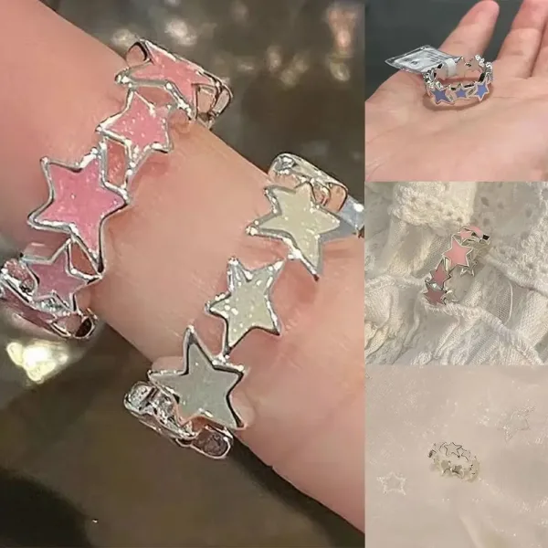 Anillo de estrella Irregular de estilo coreano aleaci n geom trica hebilla de dedo Kpop accesorios