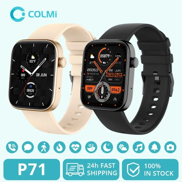 COLMI reloj inteligente P71 para hombre y mujer accesorio de pulsera resistente al agua IP68 con