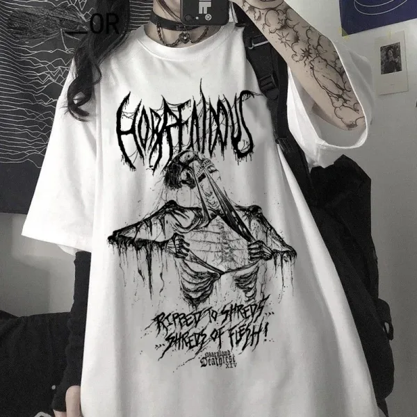 Grandioso Camisetas Góticas De Manga Corta