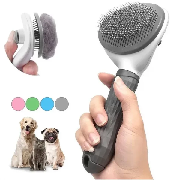 Cepillo para perros y gatos cepillo para eliminar el pelo de mascotas de autolimpieza para herramientas 6