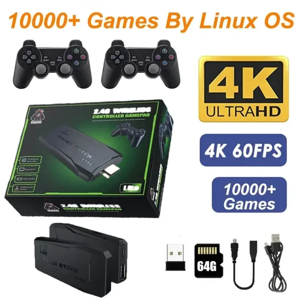 Consola M8 Game Stick 4K Linux OS TV m s de 10000 juegos integrados 2 4G