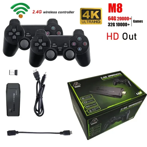 Consola de videojuegos 2 4G mando inal mbrico doble 4K 20000 juegos 64 32GB Juegos Retro