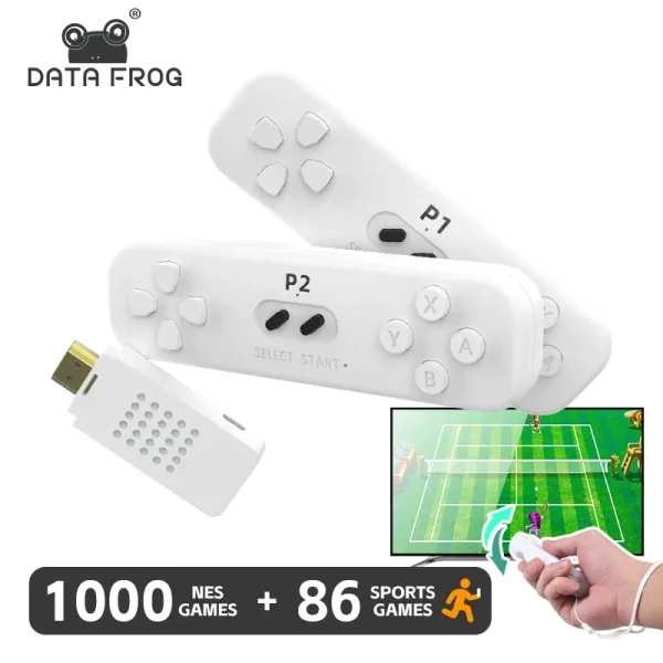 DATA FROG consola de juegos Retro con 2 4G mando inal mbrico 4k cl sico con