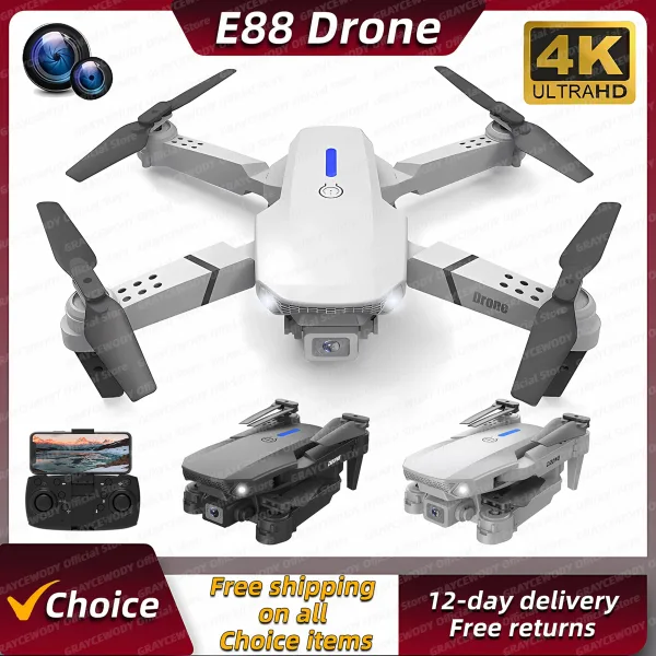 Dron profesional E88Pro 4K con gran angular de 1080P helic ptero plegable con c mara Dual 6