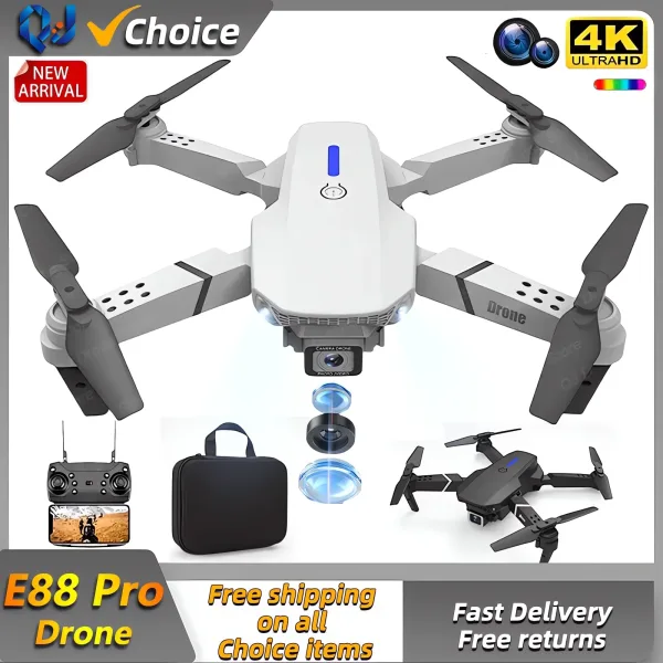 E88Pro Dron 4K con c mara HD gran angular de 2024 P helic ptero plegable WIFI