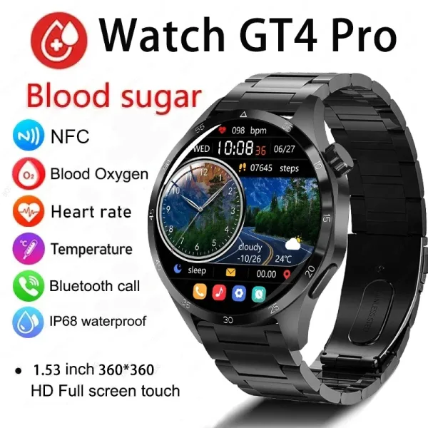 GT4 Pro reloj inteligente con GPS para hombre y mujer pulsera con Pantalla AMOLED HD Bluetooth