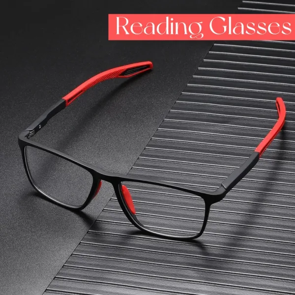 Gafas de lectura ultraligeras para hombre y mujer lentes de lectura con luz azul TR90 deportivas