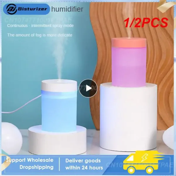 Humidificador de aire port til de 1 2 piezas minipulverizador USB luz de ambiente colorida silencioso