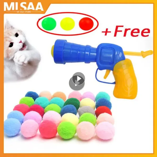 Juguetes De lanzamiento interactivo para gatos juguete de entrenamiento para mascotas Mini juegos de pistola de