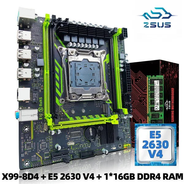 Kit de placa base X99 8D4 ZSUS con Intel LGA2011 3 Xeon E5 2630 V4 CPU