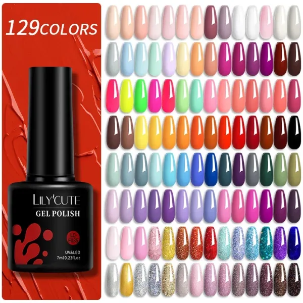 LILYCUTE esmalte en Gel para u as barniz semipermanente para manicura con LED UV 129 colores