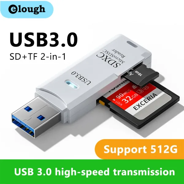 Lector de tarjetas Micro sd 2 en 1 adaptador de alta velocidad TF accesorios para PC 6