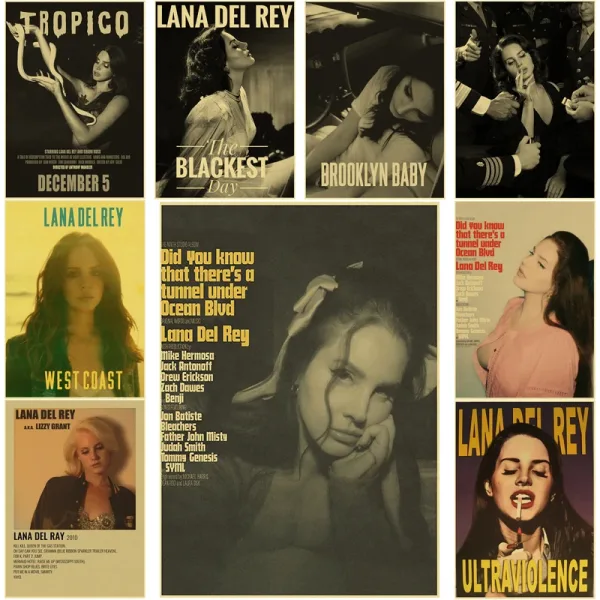 Lizzy Deluxe Lana Del Rey carteles Retro impresiones de papel Kraft lbum de M sica p