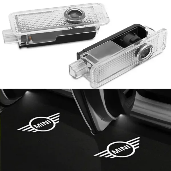 Luz LED decorativa para puerta de coche proyector de 2 piezas para Mini Cooper OneS JCW