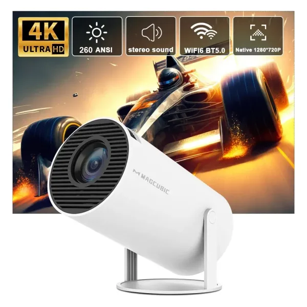 Magcubic proyector HY300 PRO 4K Android 11 Dual Wifi6 260ANSI Allwinner H713 BT5 0 1080P 1280x720P