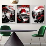 Pintura-en-lienzo-de-paisaje-Natural-japon-s-sin-marco-carteles-negros-y-rojos-tinta-Vintage-2.webp