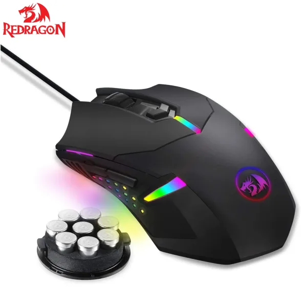 Redragon rat n M601 RGB para juegos Mouse programable con cable de 7 botones grabaci n