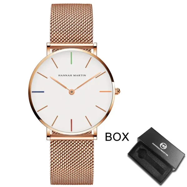 Reloj de marca superior para mujer movimiento de cuarzo japon s 36mm oro rosa resistente al