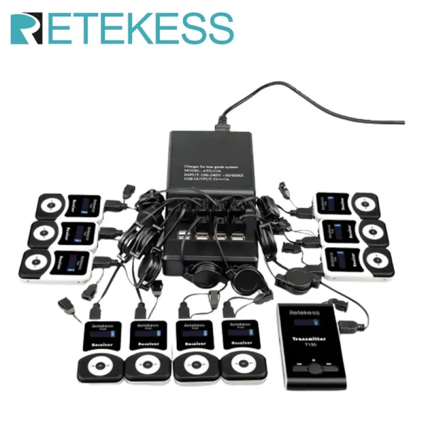 Retekess T130 sistema de gu a de viaje inal mbrico receptores transmisores para traducci n de