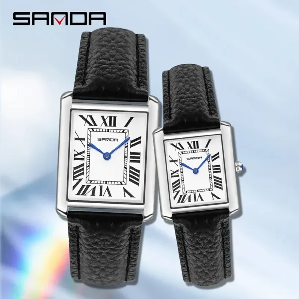 SANDA Reloj de cuarzo para hombre y mujer accesorio de pulsera resistente al desgaste con correa