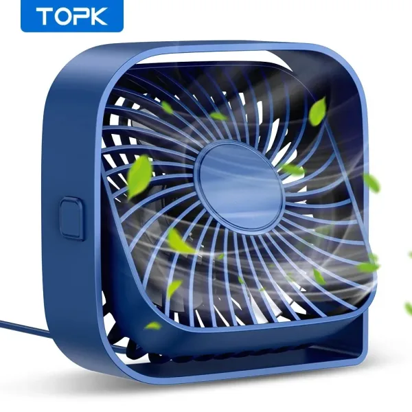 TOPK ventilador de escritorio USB miniventilador de mesa con flujo de aire fuerte y funcionamiento silencioso