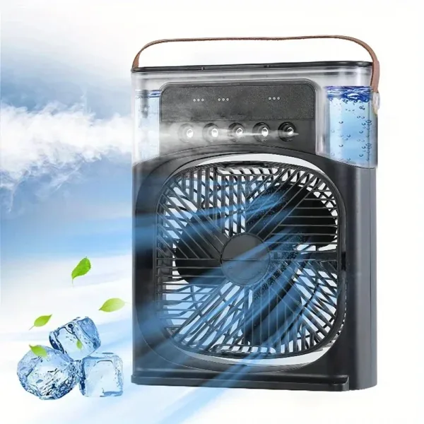 Ventilador de aire acondicionado port til minienfriador de aire evaporativo luz LED de 7 colores ajuste