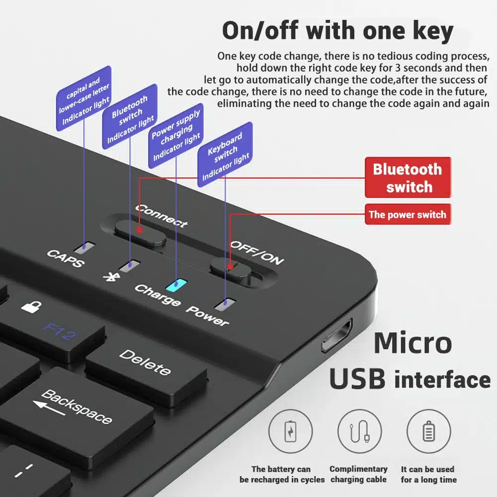 Fenomenal Teclado Inalámbrico Bluetooth Para Tabletas Fenomenal Teclado Inalámbrico Bluetooth Para Tabletas