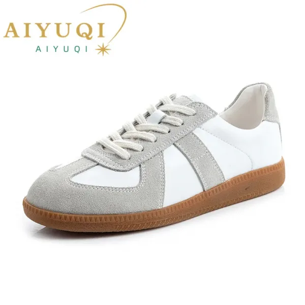 kf S047c66091b674ca591e7c59d2522d7d2G AIYUQI zapatillas de deporte de cuero genuino para mujer zapatos de entrenamiento Moral informales planos para