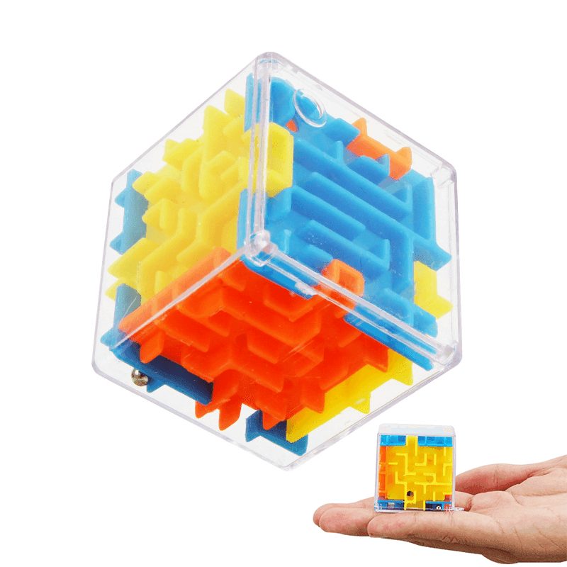 Laberinto 3D Cubo Mágico Rompecabezas Transparente De Seis Caras Laberinto 3D Cubo Mágico Rompecabezas Transparente De Seis Caras