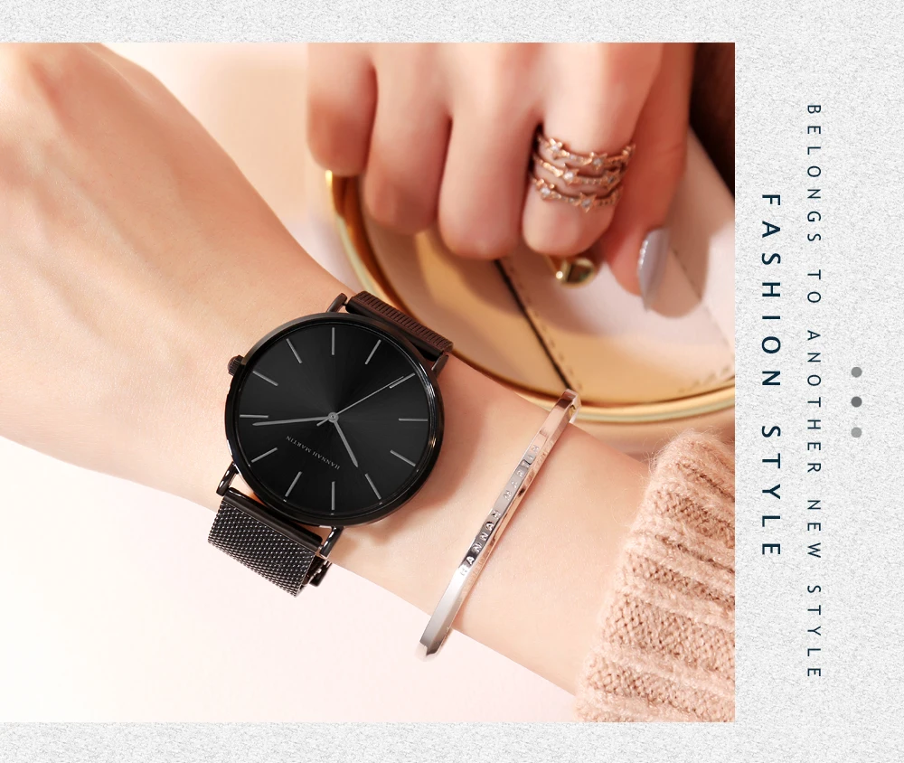 Reloj De Pulsera De Lujo Para Mujer De Banda De Acero Inoxidable De Calidad