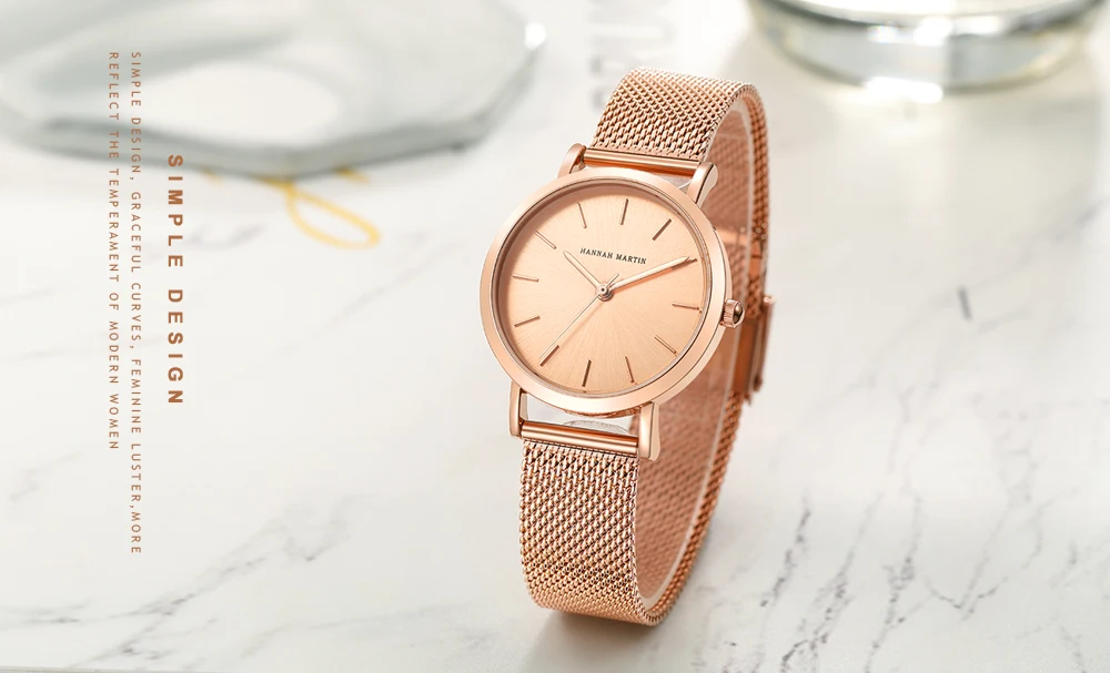 Reloj De Pulsera De Lujo Para Mujer De Banda De Acero Inoxidable De Calidad