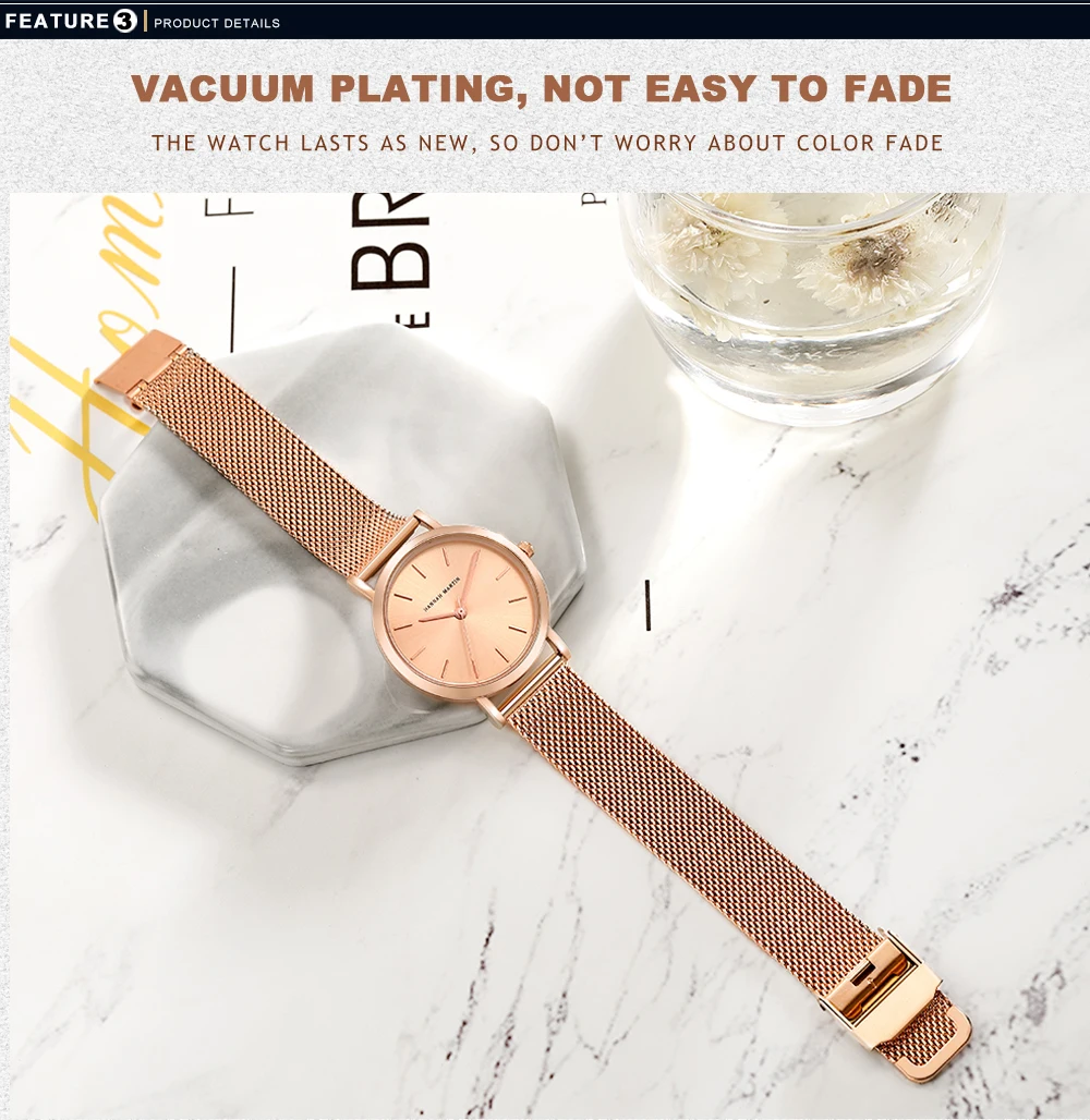 Reloj De Pulsera De Lujo Para Mujer De Banda De Acero Inoxidable De Calidad