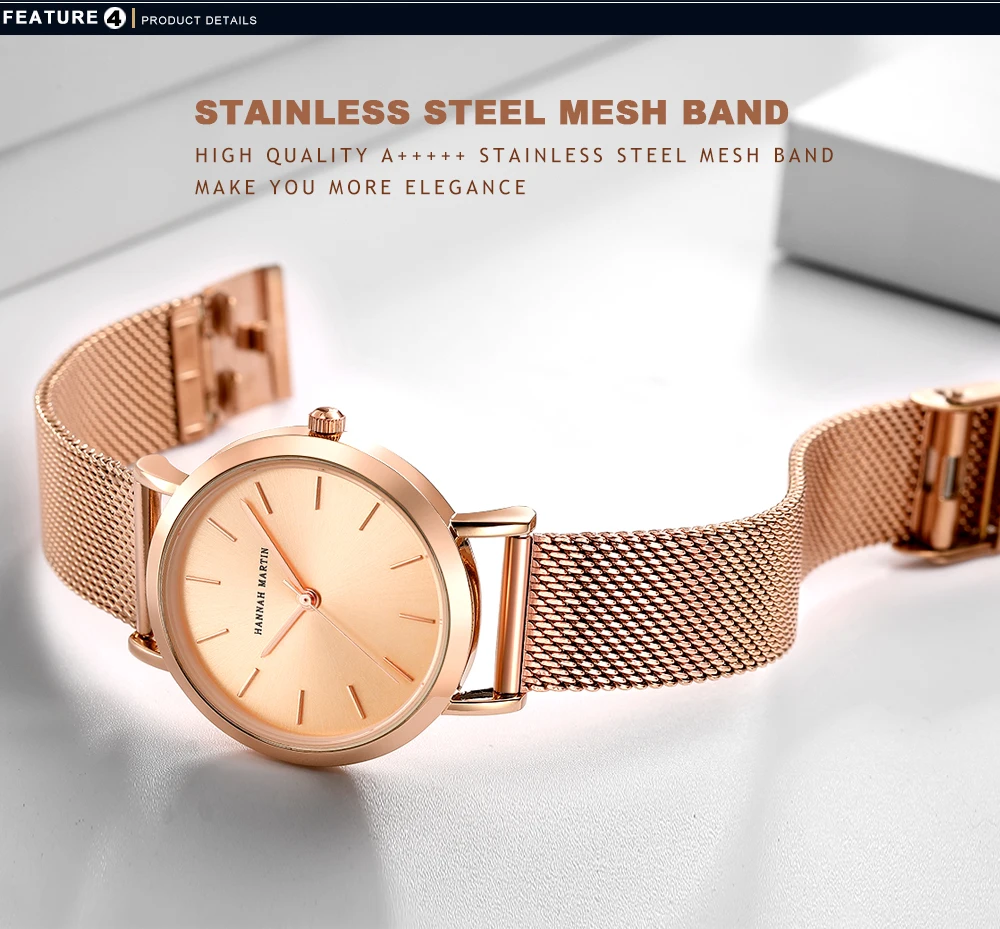 Reloj De Pulsera De Lujo Para Mujer De Banda De Acero Inoxidable De Calidad
