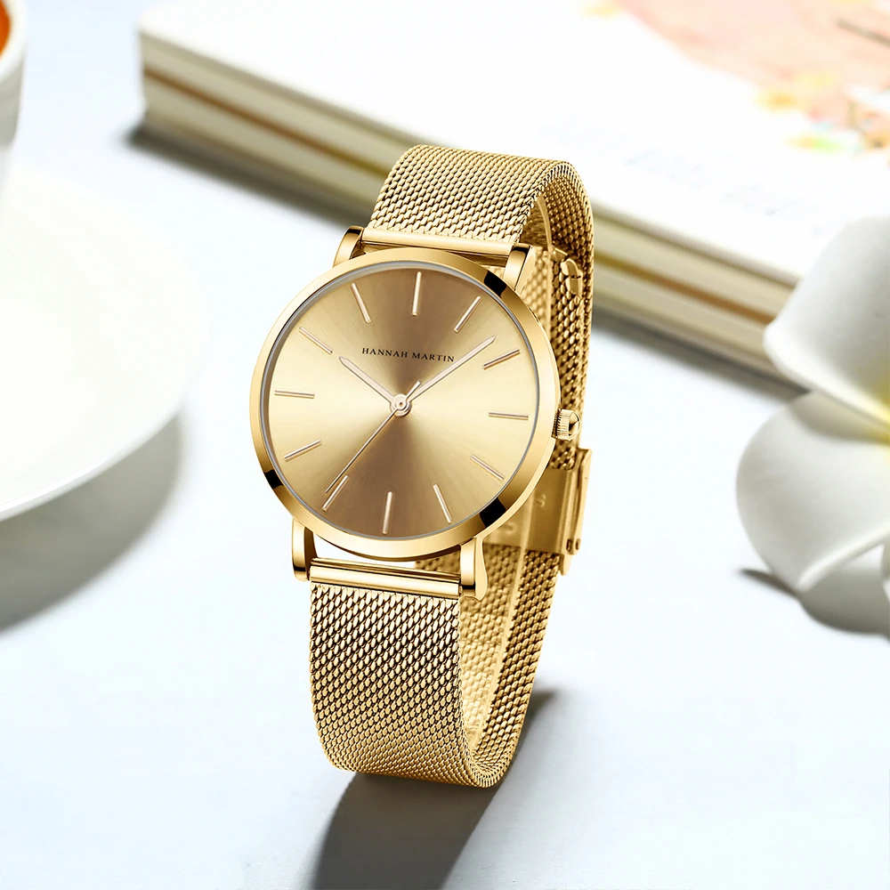 Reloj De Pulsera De Lujo Para Mujer De Banda De Acero Inoxidable De Calidad