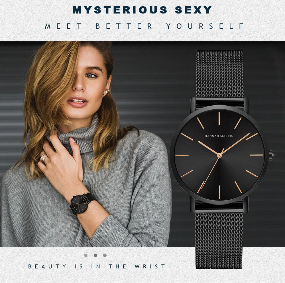 Reloj De Pulsera De Lujo Para Mujer De Banda De Acero Inoxidable De Calidad