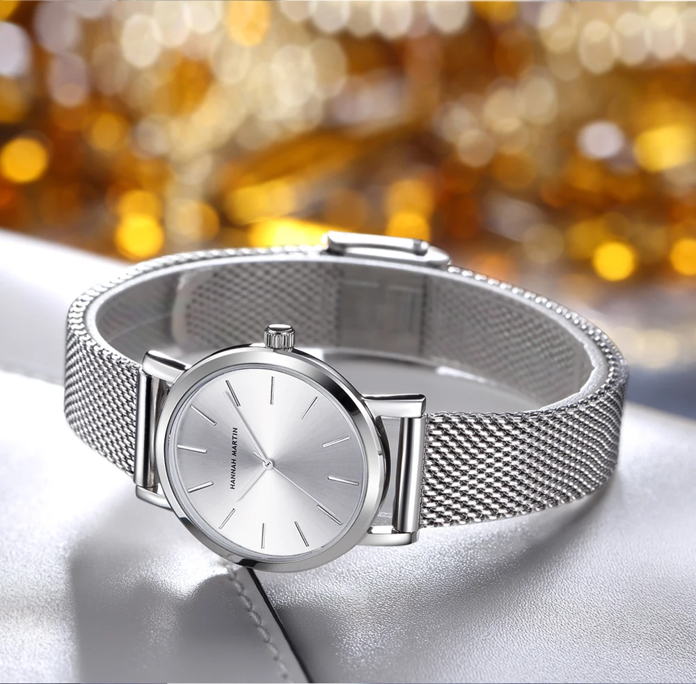 Reloj De Pulsera De Lujo Para Mujer De Banda De Acero Inoxidable De Calidad