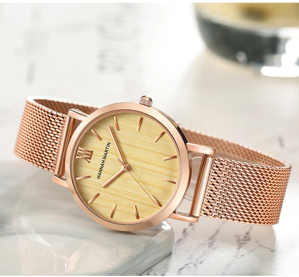 Reloj De Pulsera De Lujo Para Mujer De Banda De Acero Inoxidable De Calidad