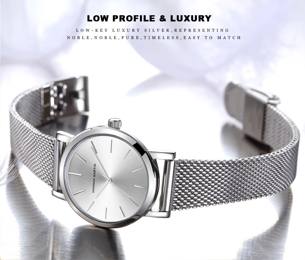 Reloj De Pulsera De Lujo Para Mujer De Banda De Acero Inoxidable De Calidad