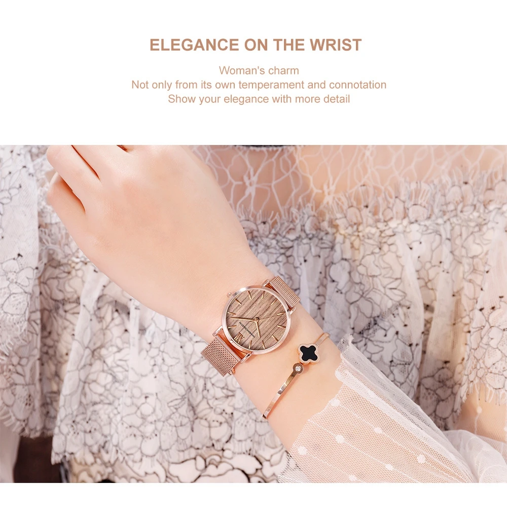 Reloj De Pulsera De Lujo Para Mujer De Banda De Acero Inoxidable De Calidad