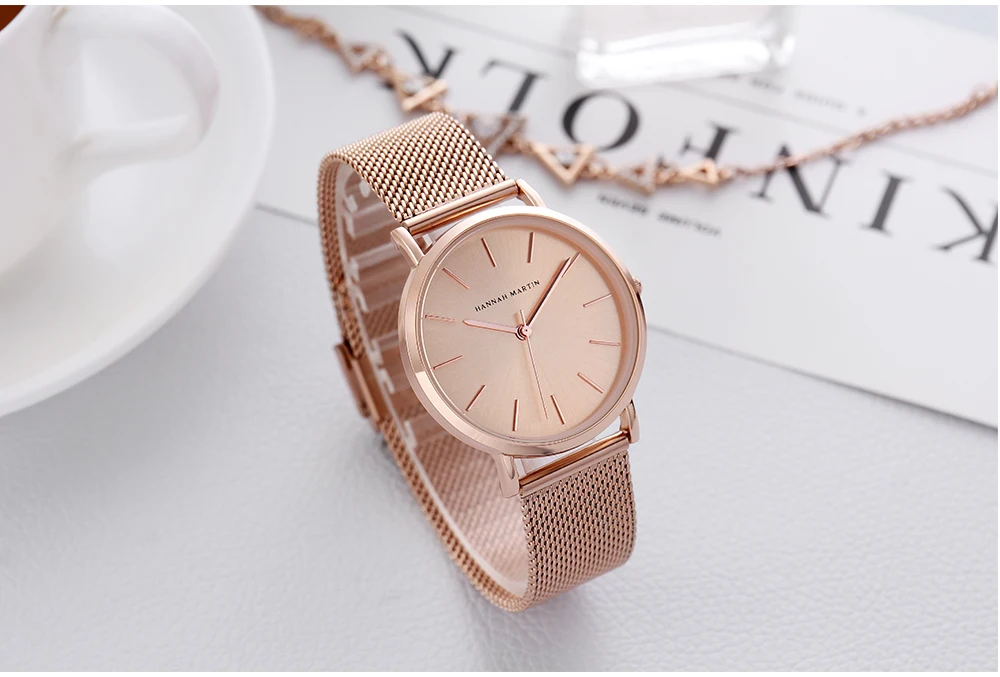 Reloj De Pulsera De Lujo Para Mujer De Banda De Acero Inoxidable De Calidad