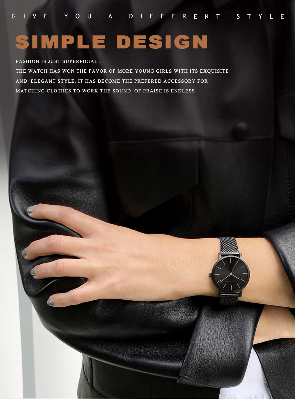 Reloj De Pulsera De Lujo Para Mujer De Banda De Acero Inoxidable De Calidad