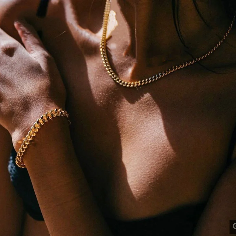 Collar De Cadena Cubana Unisex - Estilo Y Elegancia En Un Solo Accesorio
