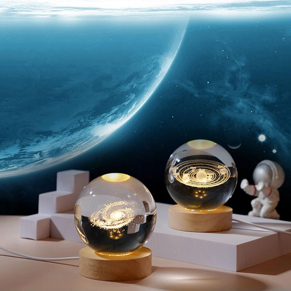 Lámpara De Bola De Cristal 3D: Proyecciones Planetarias Y Galaxia Lámpara De Bola De Cristal 3D: Proyecciones Planetarias Y Galaxia