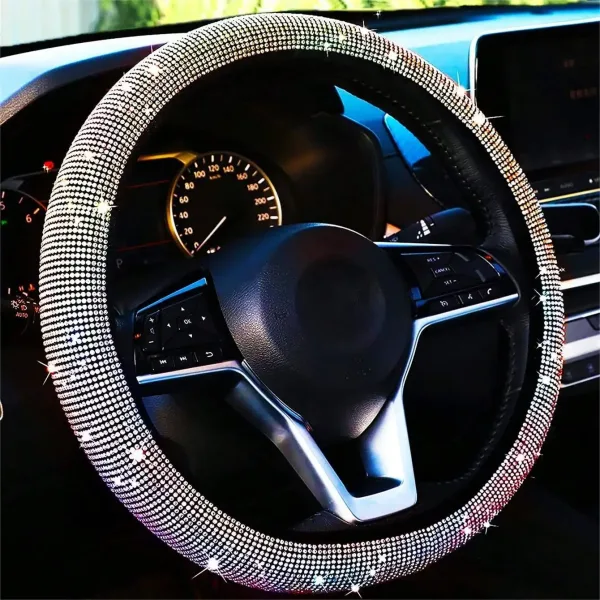 Funda Para Volante De Coche De Cristal Con Diamantes De Imitación