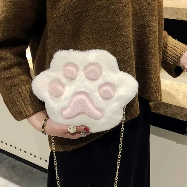 Bolso Cruzado De Piel Sintética Suave Con Forma De Pata De Oso Para Mujer: Estilo Y Comodidad En Un Solo Accesorio