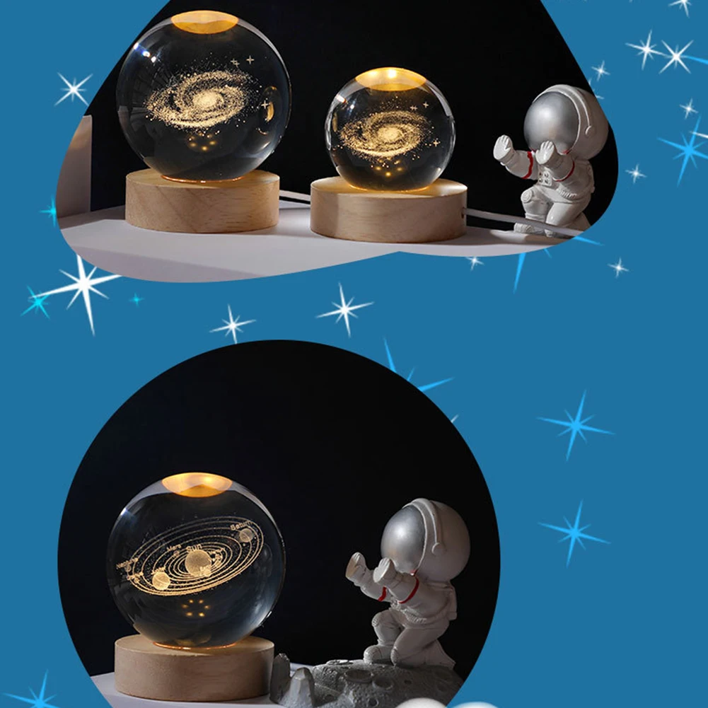 Lámpara De Bola De Cristal 3D: Proyecciones Planetarias Y Galaxia Lámpara De Bola De Cristal 3D: Proyecciones Planetarias Y Galaxia