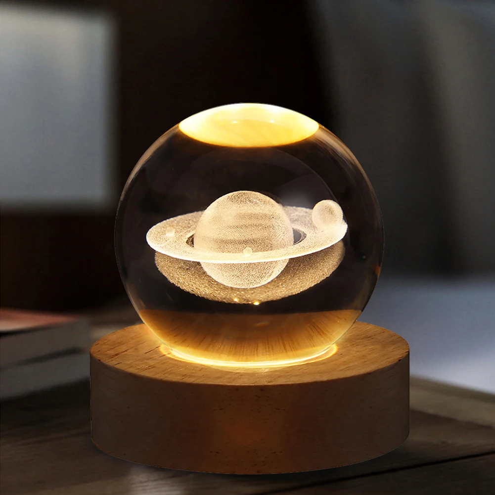 Lámpara De Bola De Cristal 3D: Proyecciones Planetarias Y Galaxia Lámpara De Bola De Cristal 3D: Proyecciones Planetarias Y Galaxia