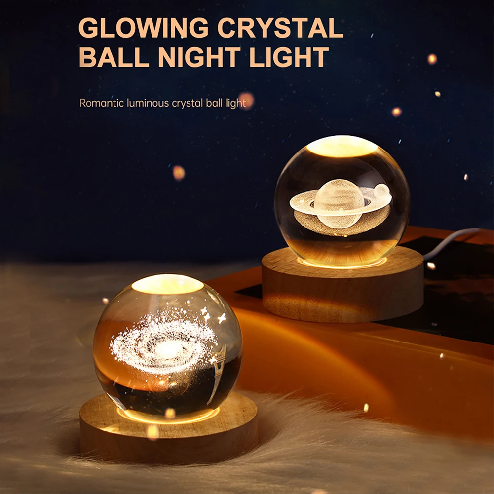 Lámpara De Bola De Cristal 3D: Proyecciones Planetarias Y Galaxia Lámpara De Bola De Cristal 3D: Proyecciones Planetarias Y Galaxia