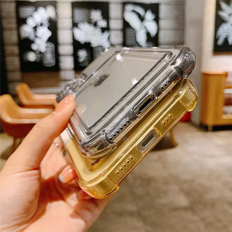 Funda Transparente Para Iphone 11-15 Pro Max Con Soporte Para Tarjetas