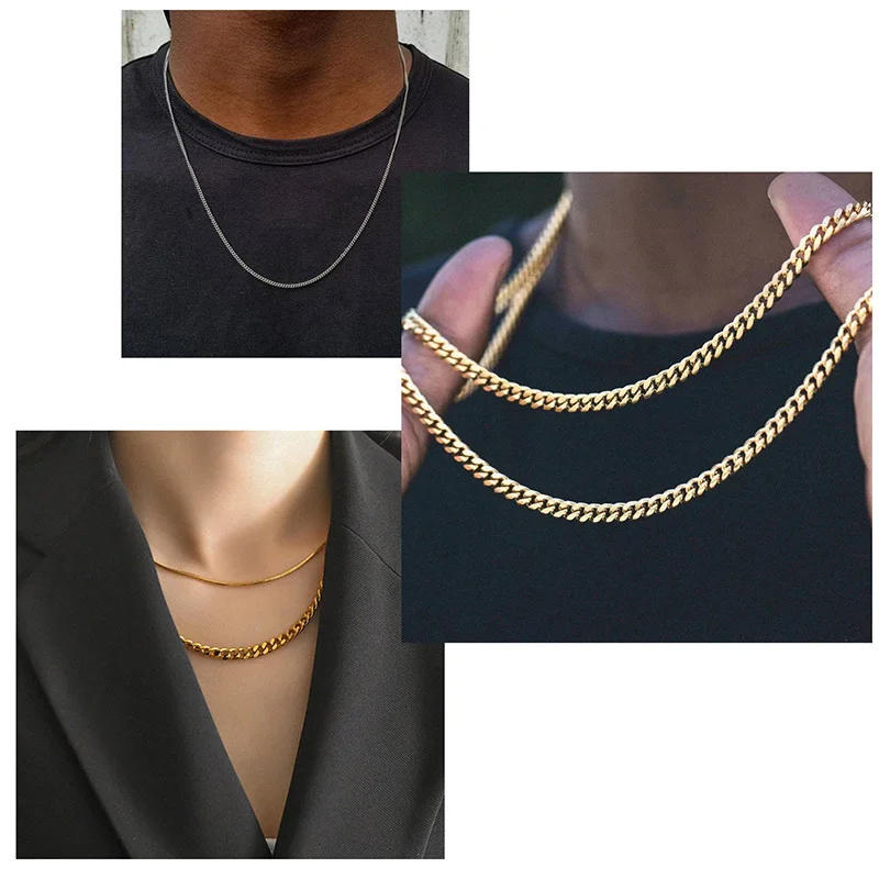 Collar De Cadena Cubana Unisex - Estilo Y Elegancia En Un Solo Accesorio